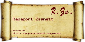 Rapaport Zsanett névjegykártya